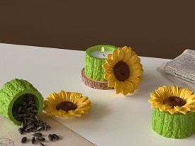 Molde silicona pote tapa girasol 